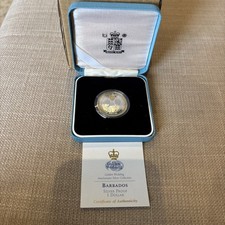 BARBADOS - Royal Mint 1977 Golden Wedding $1 Silver Proof Coin With Box And COA