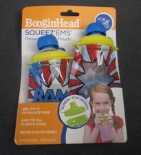 Booginhead Squeez'Ems Reusable Food Pouch 2- 6 oz. Pouches - BAM Superheroes dxd