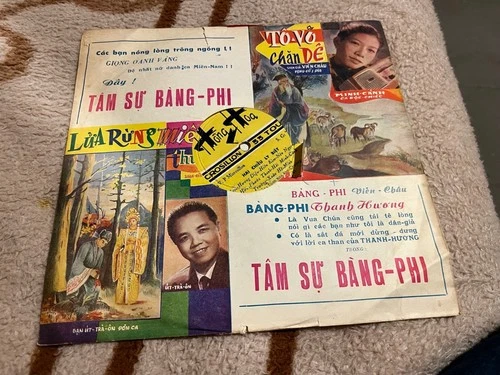 VIETNAM double (2) 10" LP HAI CHIEU LY BIET Minh-Canh RED DISCS NO SHIPPING USA