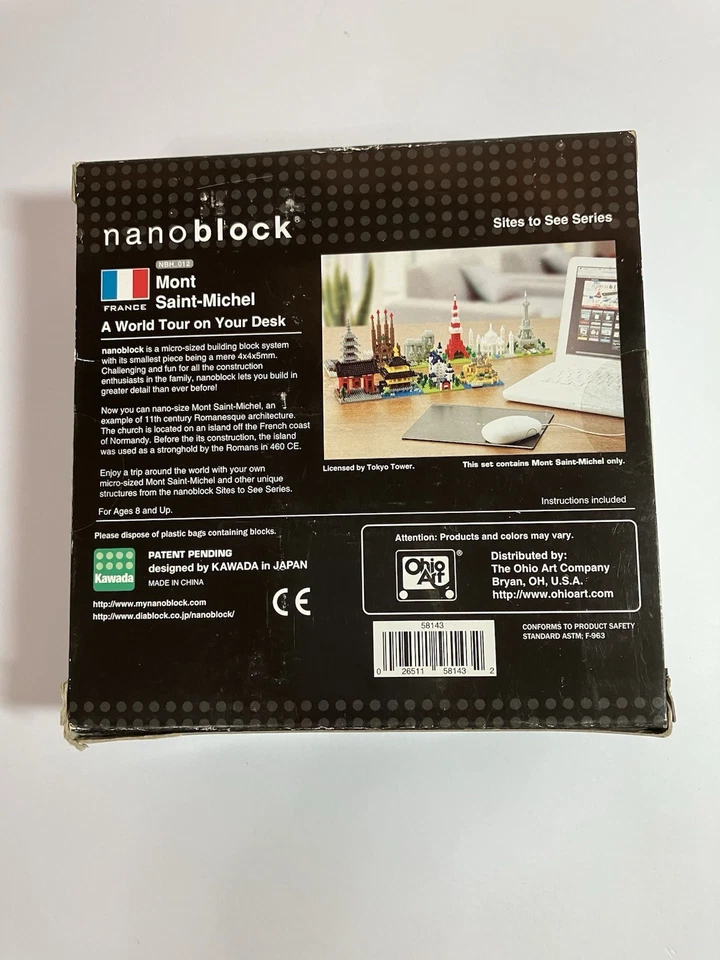 Nanoblock Micro-Sized Building Blocks Mont Saint-Michel France Unopened Box - Image 2 of 4