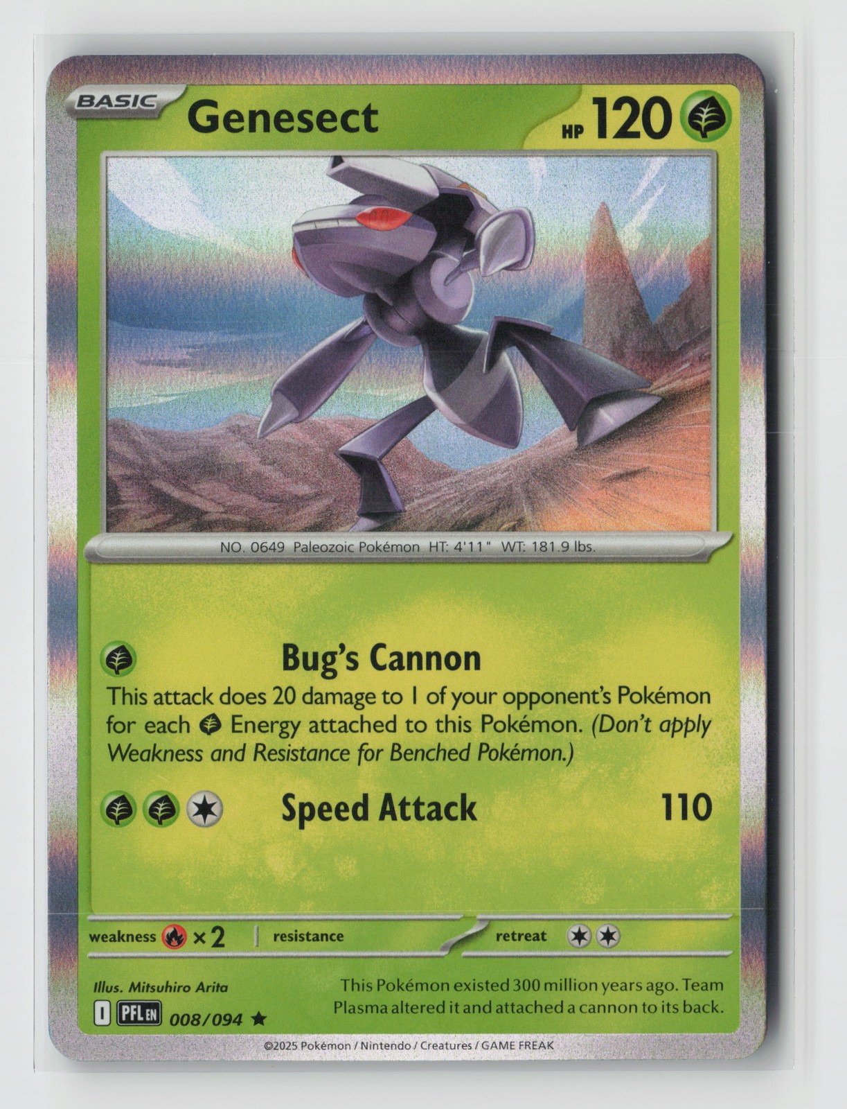 Genesect Rare ME02: Phantasmal Flames 008/094 NM