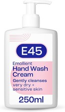 E45 Emollient Hand and Body Wash Cream 250ml - Soap-Free Moisturising Cleanser