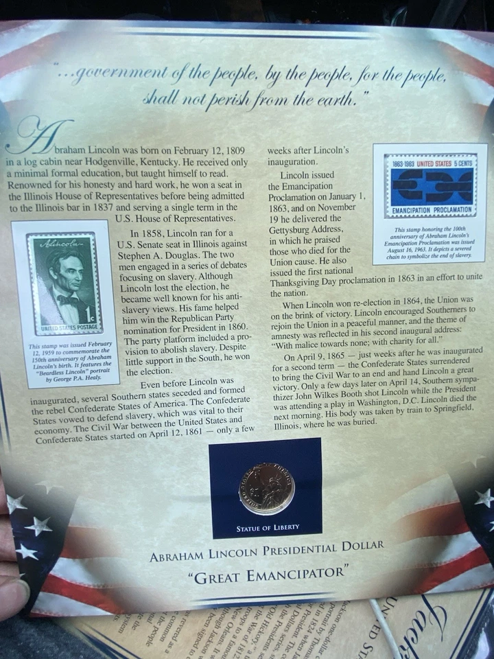 Lincoln President Dollar P Mint Out Of Set With Side Cop Errors And Doubling - Image 2 of 4