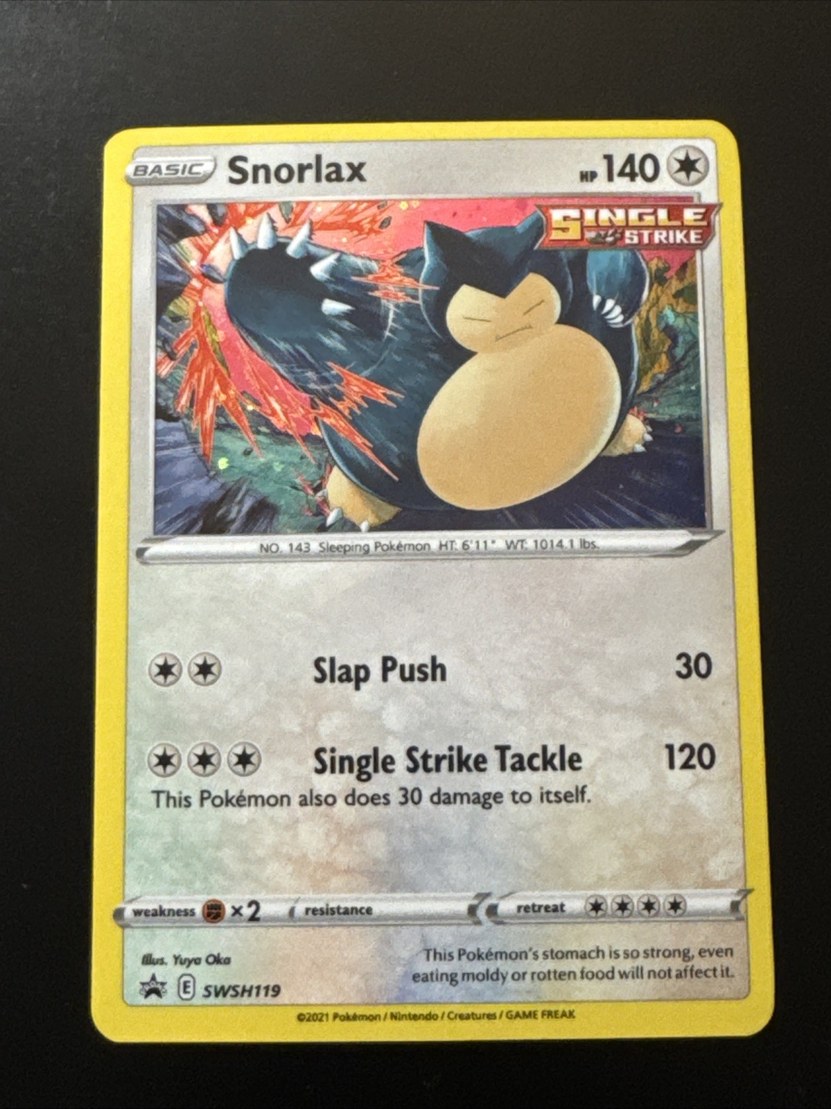 POKEMON SNORLAX SWSH119 PROMO BLACK STAR COSMOS HOLOFOIL  NM CARD