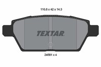 Textar Bremsbelagsatz, Scheibenbremse Hinterachse U.A. FüR Ford Usa, Mazda