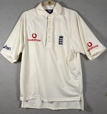 England Cricket Shirt Jersey Asics White Size Medium Mens