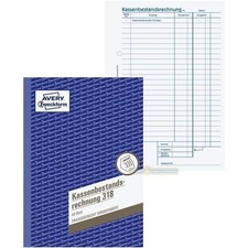 5x Avery Zweckform 318 Kassenbestandsrechnung 50 Blatt Kassenbericht Bestand