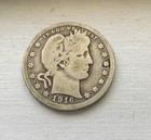 1916 D Barber Quarter Dollar Liberty Head 90% Silver USA ~ 25C