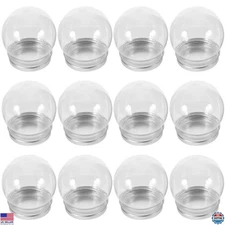 12-Pack Clear Plastic Snow Globe Jars - 150ml Fillable Globes for DIY Crafts