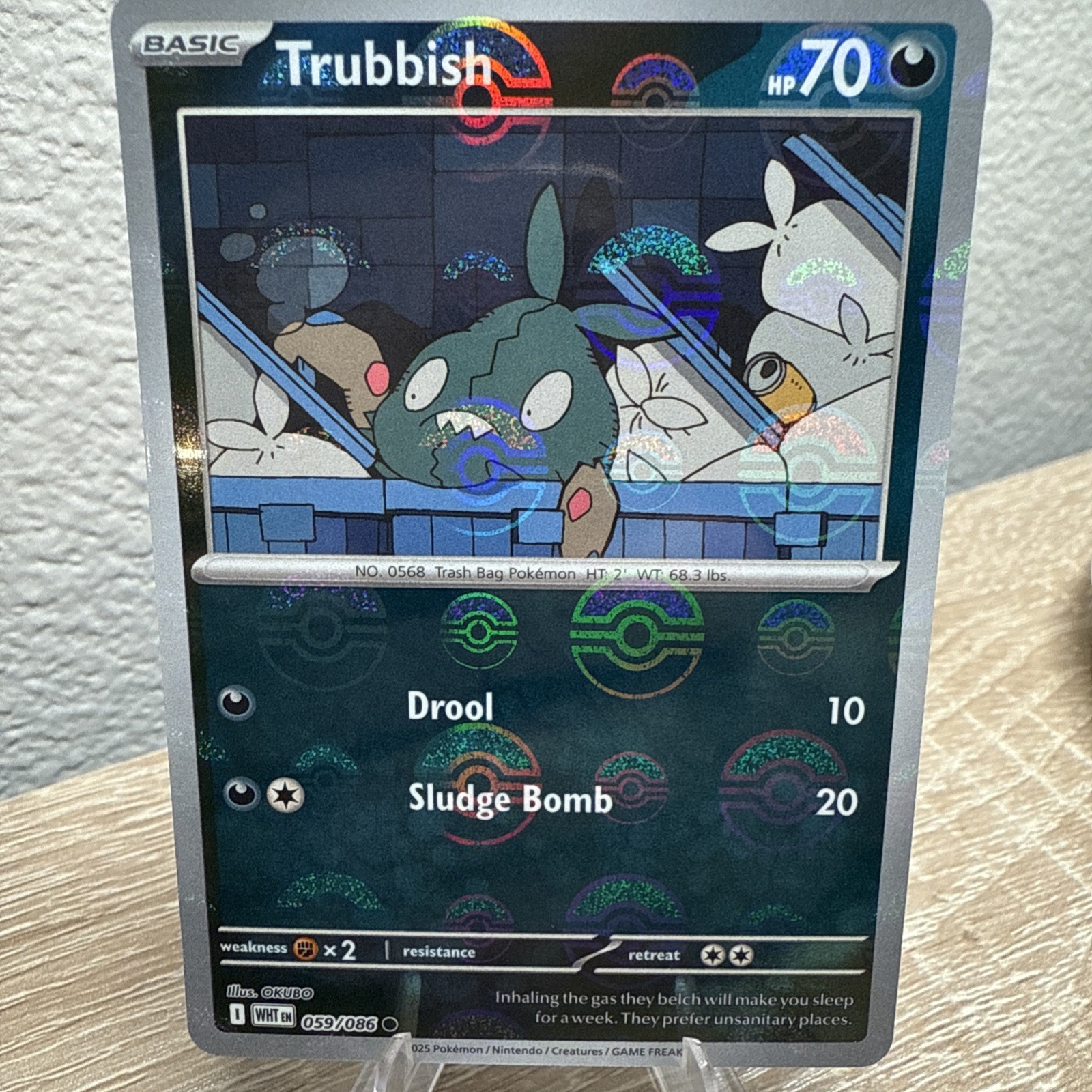 Trubbish (Poke Ball) 059/086 Reverse Holo SV White Flare Pokemon TCG NM