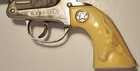 Vintage 1950s Hubley MARSHALL Cast Metal Toy Cap Gun W/ Leather Beaded Holster — photo 8