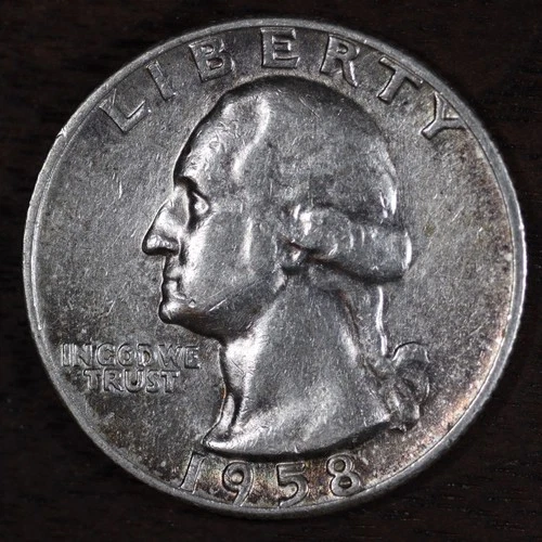 1958 P • Washington Quarter 25C - *Type B Reverse* XF++++ *Rare* 90% Silver #14
