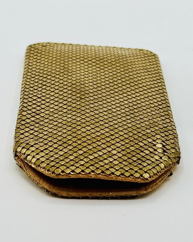 Estuche de gafas de correo de cadena tono dorado vintage Art Deco Whiting & Davis años 30 - Imagen 4 de 5