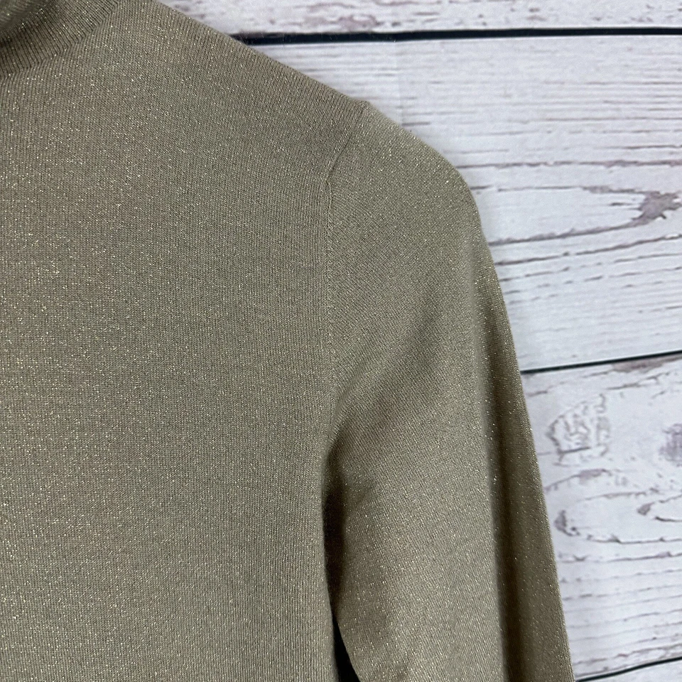 Brunello Cucinelli Sweater Womens Small Silk Cashmere Gold Speckled Metallic - Image 3 of 4