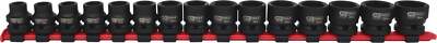 KS Tools 515.0055 1/2 Sechskant-Kraft-Stecknuss-Satz, extra kurz, 15-tlg.