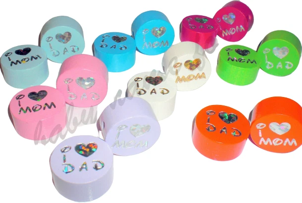 Schnullerkette mit Namen Doppelname I Love MOM DAD Schnullerhalter Mädchen Junge - Bild 2 von 4