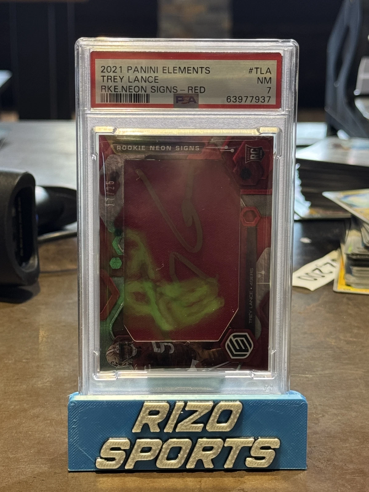 Trey Lance Panini Elements Rookie Neon Signs #TLA Red