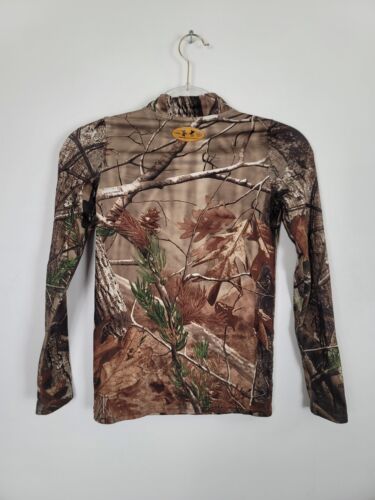 Under Armour Boys Mossy Oak Camo Coldgear Base Layer Hunting Shirt Youth Medium - Picture 4 of 8