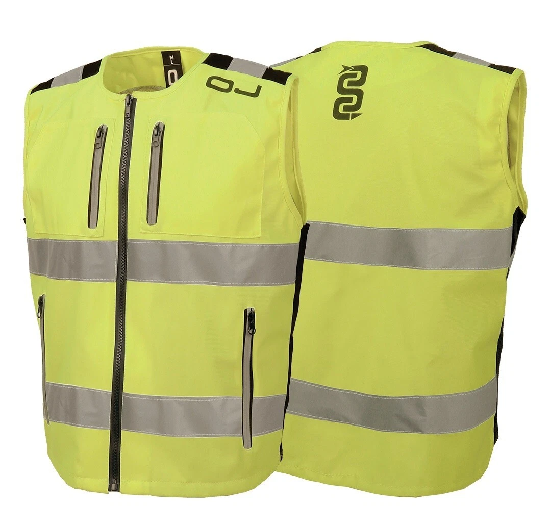 Korntex Hi-Vis Gilet Di Sicurezza Rifrangente Per Moto - Certificato EN ISO 20471, Giallo Fluorescente Taglia XL - Antisvolazzamento E Chiusura Sicura Con Velcro - 2