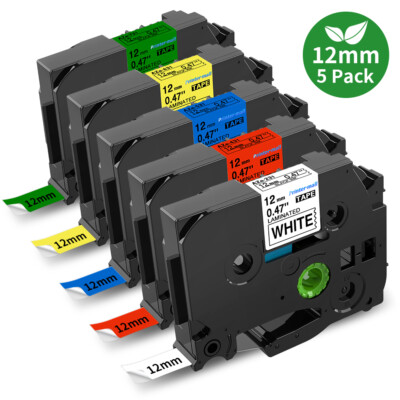 5x Schriftband TZe-231-731 12mm für Brother P-touch H100LB 1010 1000 E100 P700
