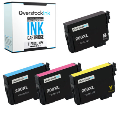 OSI 200XL 4-Pack Ink Cartridges Compatible for Epson Expression XP-200 XP-300