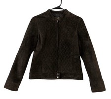 Harold's Women's S Chocalte Brown Suede Zip Front Jacket Soft And Light Leather