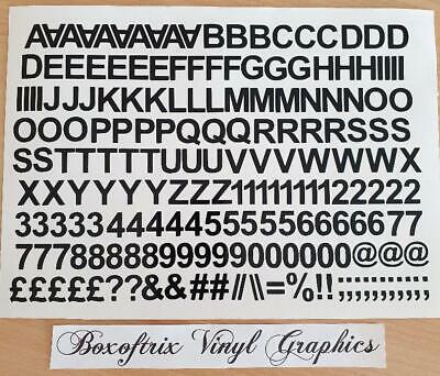 12mm Self Adhesive Vinyl Sticker Letters and Numbers - 25 Colour Choice 