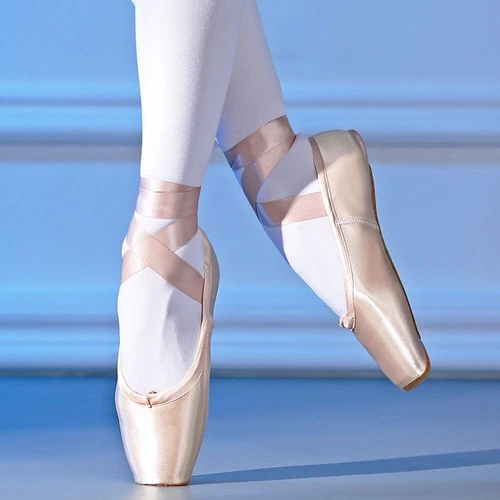 Profi Ballett Spitzenschuhe Mädchen Damen Satin Ballerinas mit Bändern - Bild 1 von 14