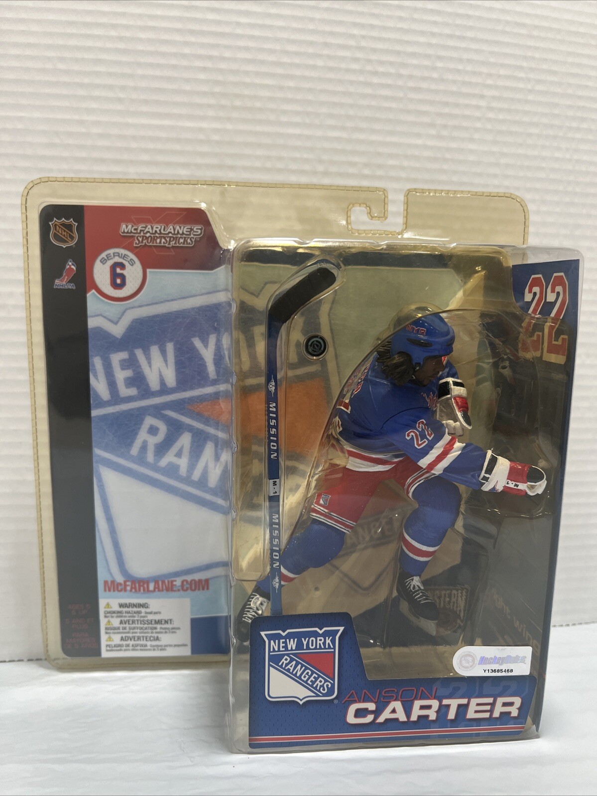 Anson Carter New York Rangers NHL Series 6 McFarlane's SportsPicks 2003 Variant