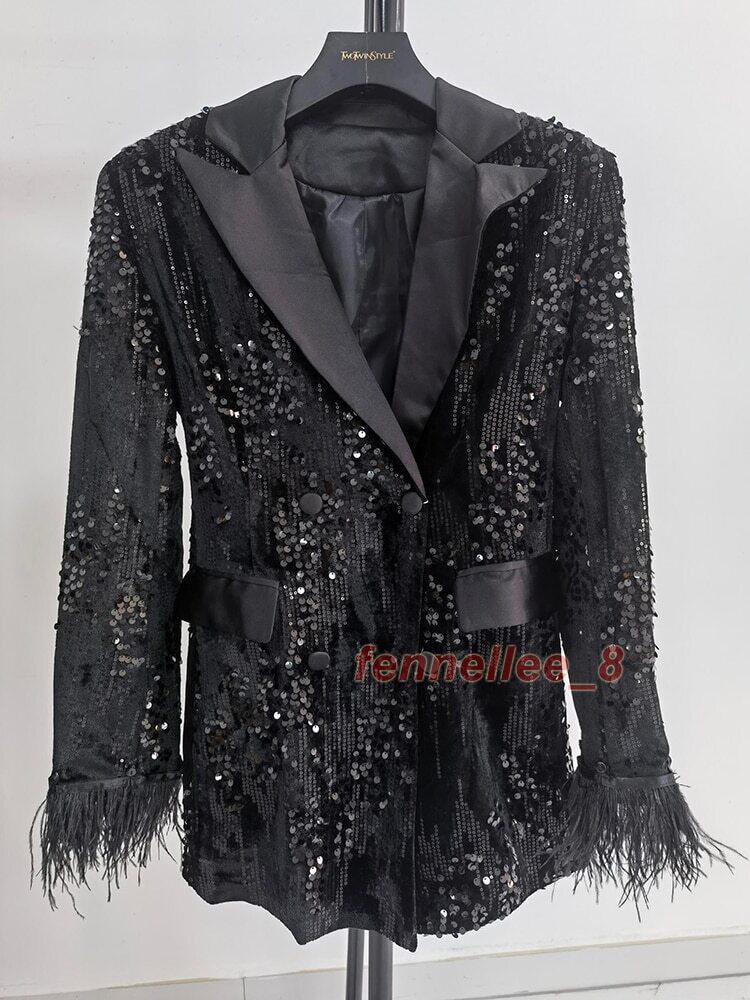 Water Diamond Patchwork Long Sleeve Blazer