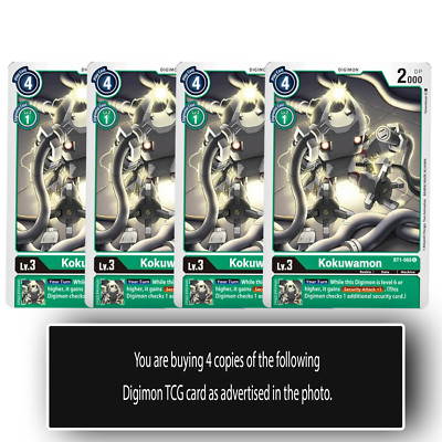 Kokuwamon - BT1-068 C - Common Digimon TCG Card Playset Green