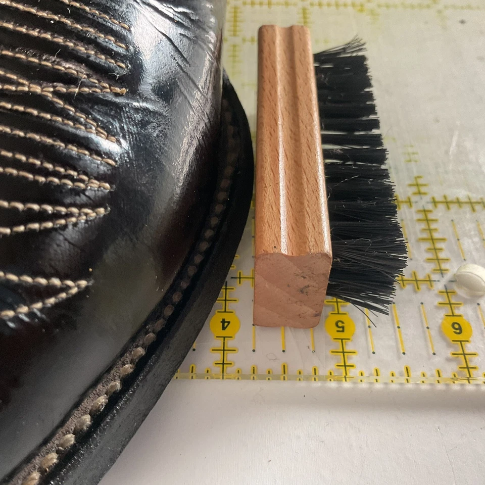 Vintage Nocona Patent Leather Cowboy Boots 9 D Glossy Old Black Label - Image 4 of 4