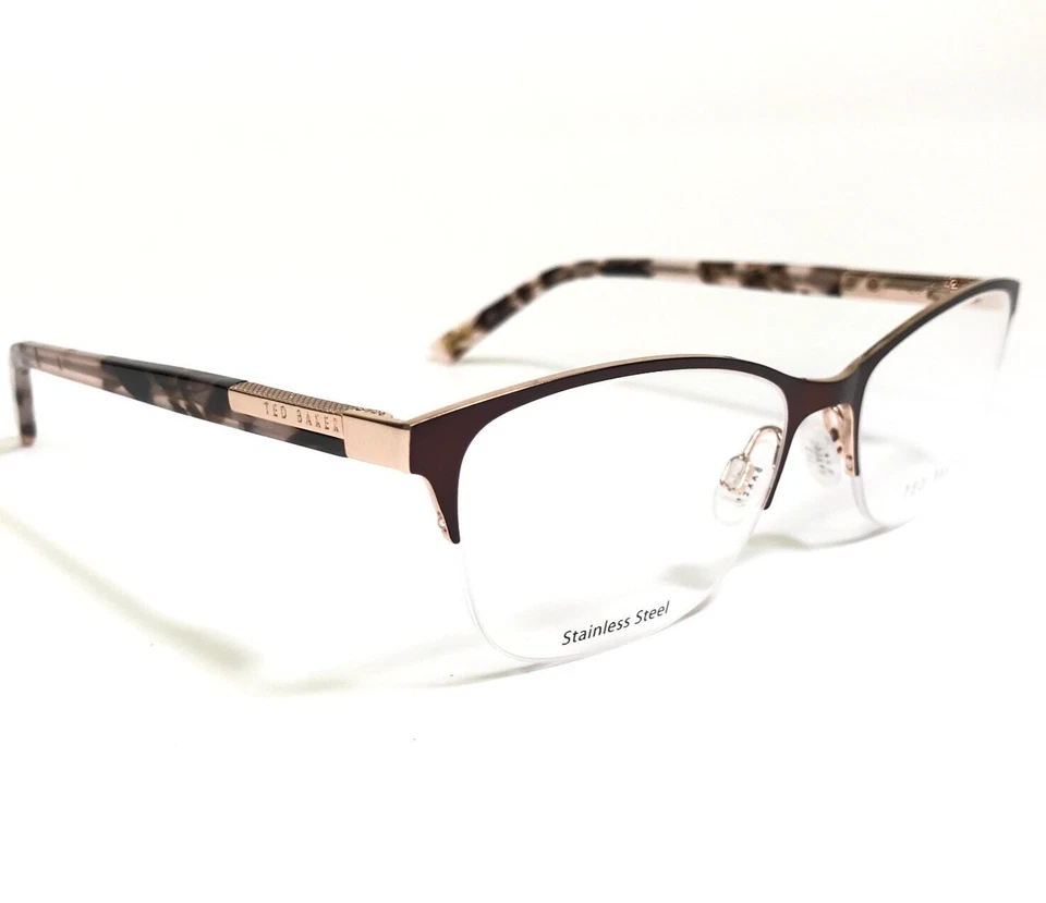 Monturas de gafas Ted Baker B249 BRN Tortuga oro rosa ojo de gato 52-17-135 Foto 2 de 4