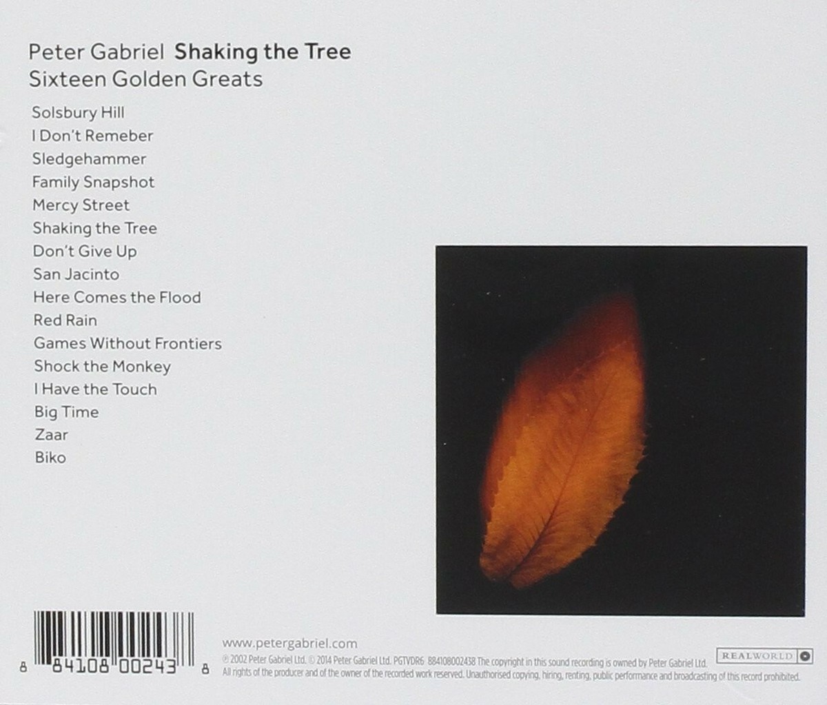 PETER GABRIEL - SHAKING THE TREE-16 GOLDEN GREATS CD NEW