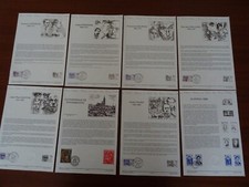 Lot de 8 Feuillets luxes, 1ier jour 1985 ,Europa ,Strasbourg et Hommes célèbres