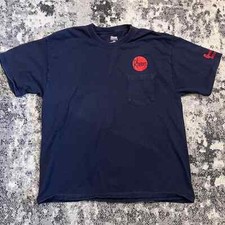 Hanes Beefy-T Rheem Black Red Workwear Pocket T-shirt