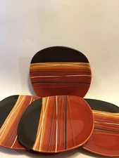 Home Trends Bazaar Red Salad Plates 8 5/8" Brown Red Set Of Four (5)