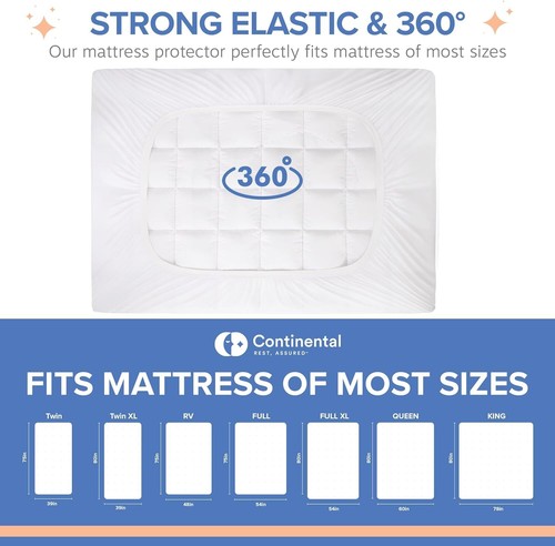 Continental Bedding Cooling Infused Mattress Pad Sleep in Chill Comfort - Picture 49 of 69