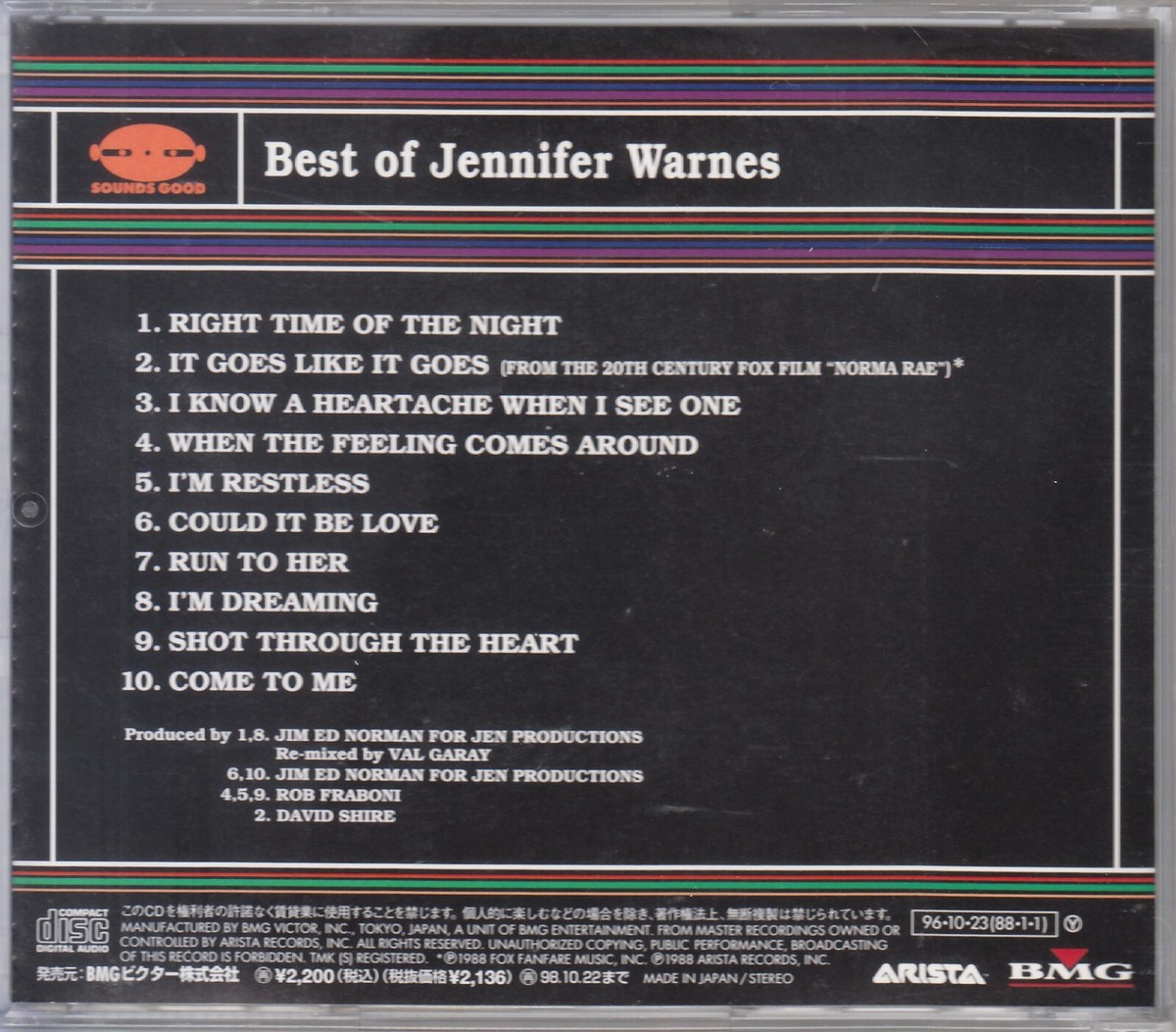 AOR CD ジェニファーウォーンズ WARNES,JENNIFER - Jennifer