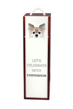 Chihuahua À Poil Long Boîte À Vin Géométrique Art-Chien