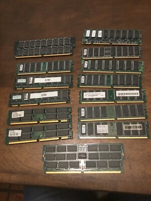Computer Memory Ram Lot Of 14 Samsung SEC Hyundai Toshiba 32M 512MB 128MB Untest
