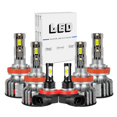 6x Combo LED Headlight Bulbs High Low Beam Fog Light for Toyota Tacoma 2016-2022
