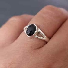 Black Onyx 925 Sterling Silver Band Statement Ring Handmade ring All Size-U-110