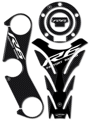 LABELBIKE KIT ADESIVI in GEL 3D CARBON LOOK COMPATIBILI per MOTO YAMAHA YZF R6 2017-2020