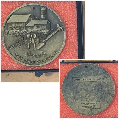 1998 John Deere Christmas Ornament Metal Limited Edition with Case Spec Cast