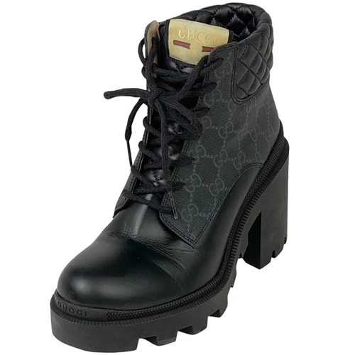 GUCCI GG Pattern Bottes Courtes Bottines matelassées Bottes Courtes GG Supreme le...