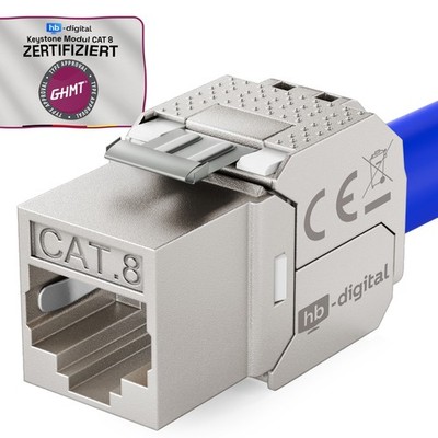 CAT8 Keystone Modul Cat8.1 Netzwerk RJ45 Jack STP Buchse AWG22  werkzeuglos LAN