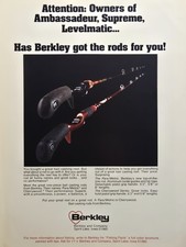 1976 Berkley Fishing Rods Spirit Lake IA Print Ad - for Ambassadeur Levelmatic