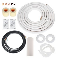 25 Ft 1/4"-3/8" High Quality Install Kit For Mini Split Heat Pump Systems White
