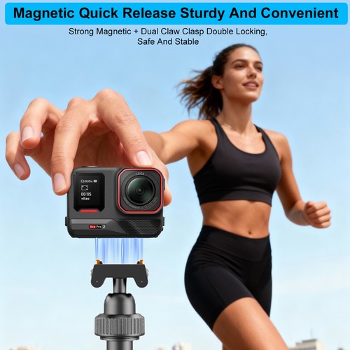 Support trépied magnétique à dégagement rapide selfie stick pour Insta360 ACE PRO2 PRO X5 X6 - Photo 4/10